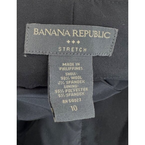 Banana Republic stretch wool blend straight leg trousers black sz‎ 10P - Picture 3 of 7